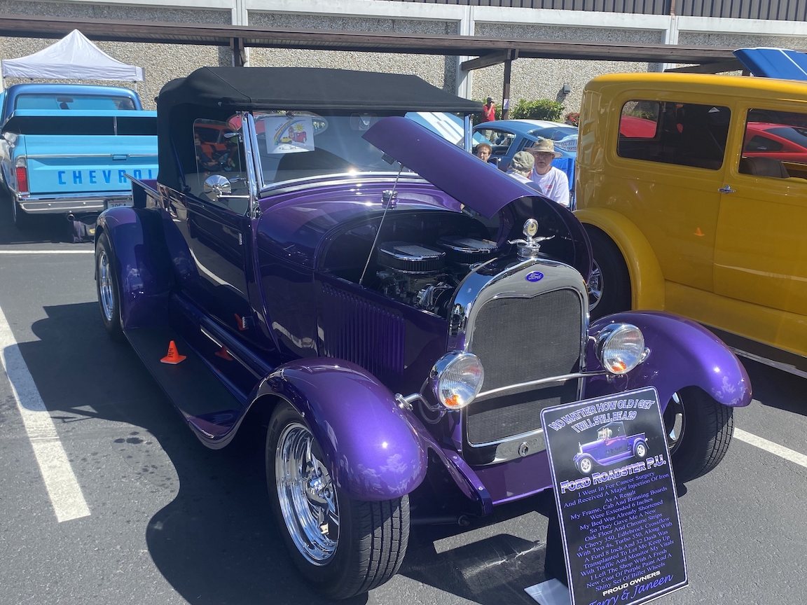 Purple antique car