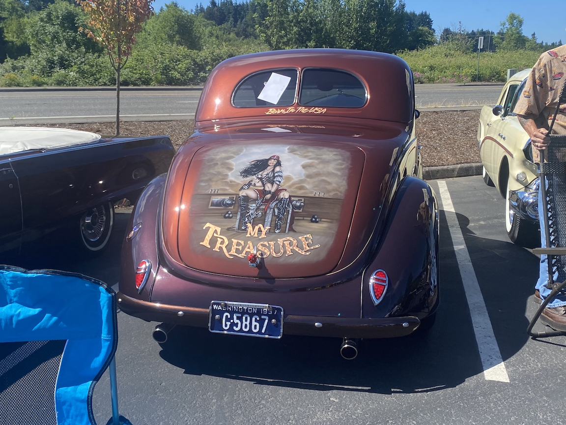 Brown antique car